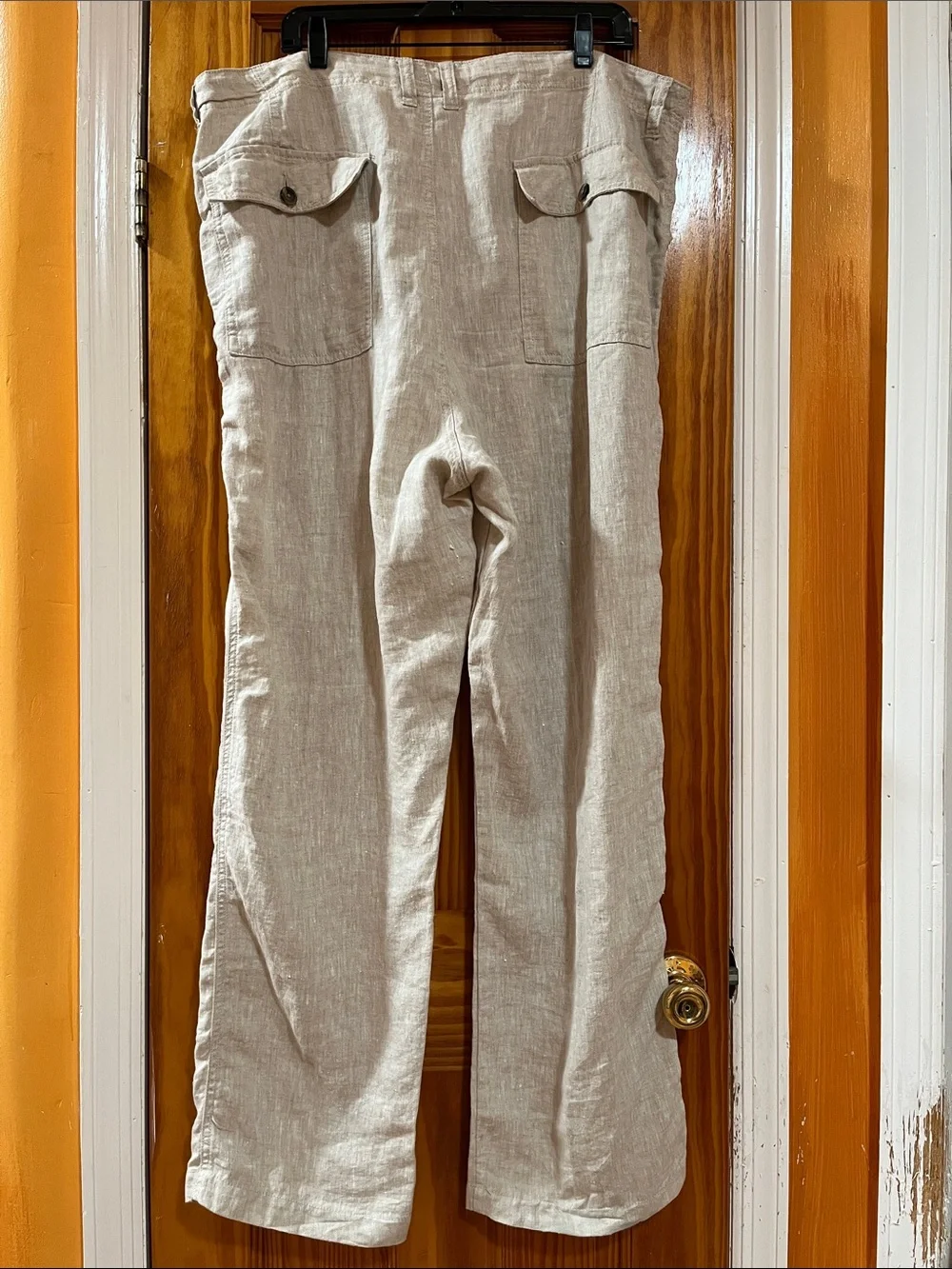 Old Navy 100% Linen Wide Leg High Waisted Pants - Beige Nautical Coastical Beach